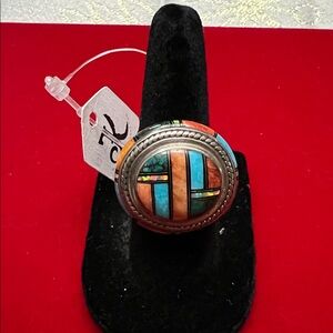 Multicolor Inlay Turquoise Ring
